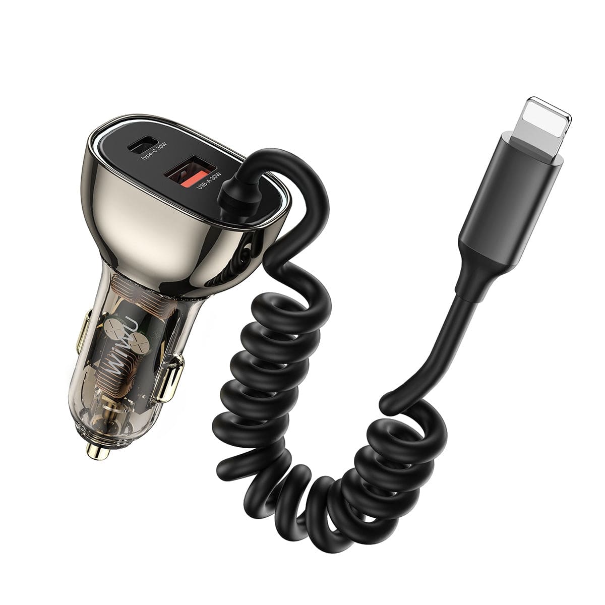 WiWU Geek 90W PD+QC Kirsite Multi-Port Fast Car Charger