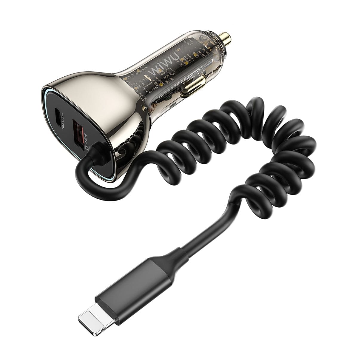 WiWU Geek 90W PD+QC Kirsite Multi-Port Fast Car Charger