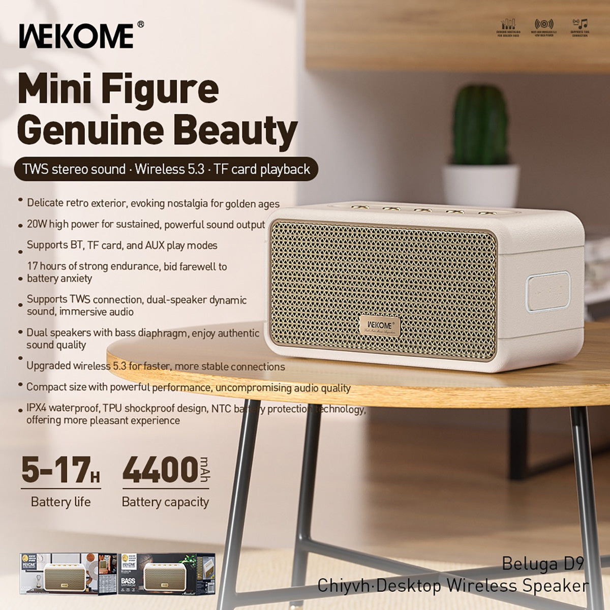 WEKOME Beluga D9 Desktop Wireless Speaker: A Blend of Nostalgia and Modern Sound