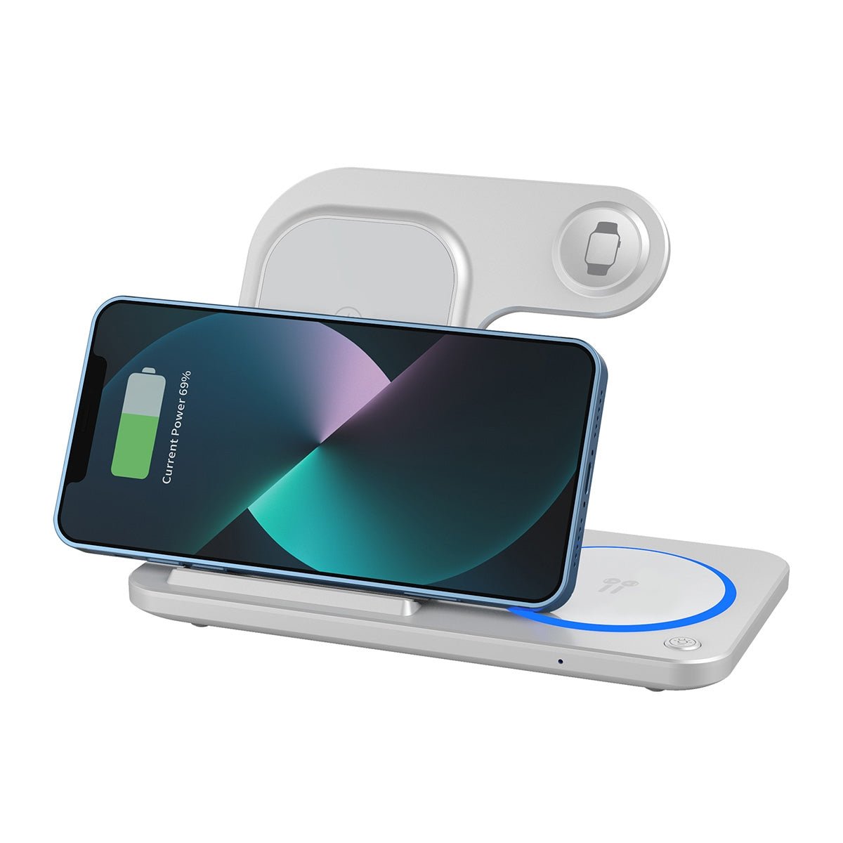 3 - in - 1 Folding Wireless Charger with Charging for Phones, Watches, and Earbuds - GadgetCare Pros