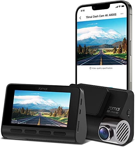 70mai A800S True 4K Dash Cam with COMIMX415 Sensor | High-Definition Vehicle Camera